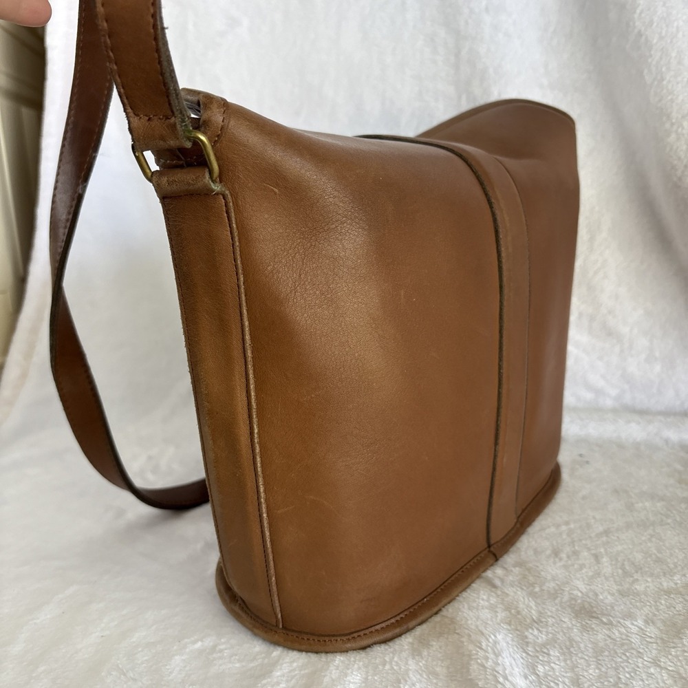 Vintage COACH Nottingham Binocular Crossbody Bag Tabac British Tan Leather USA - Picture 4 of 16